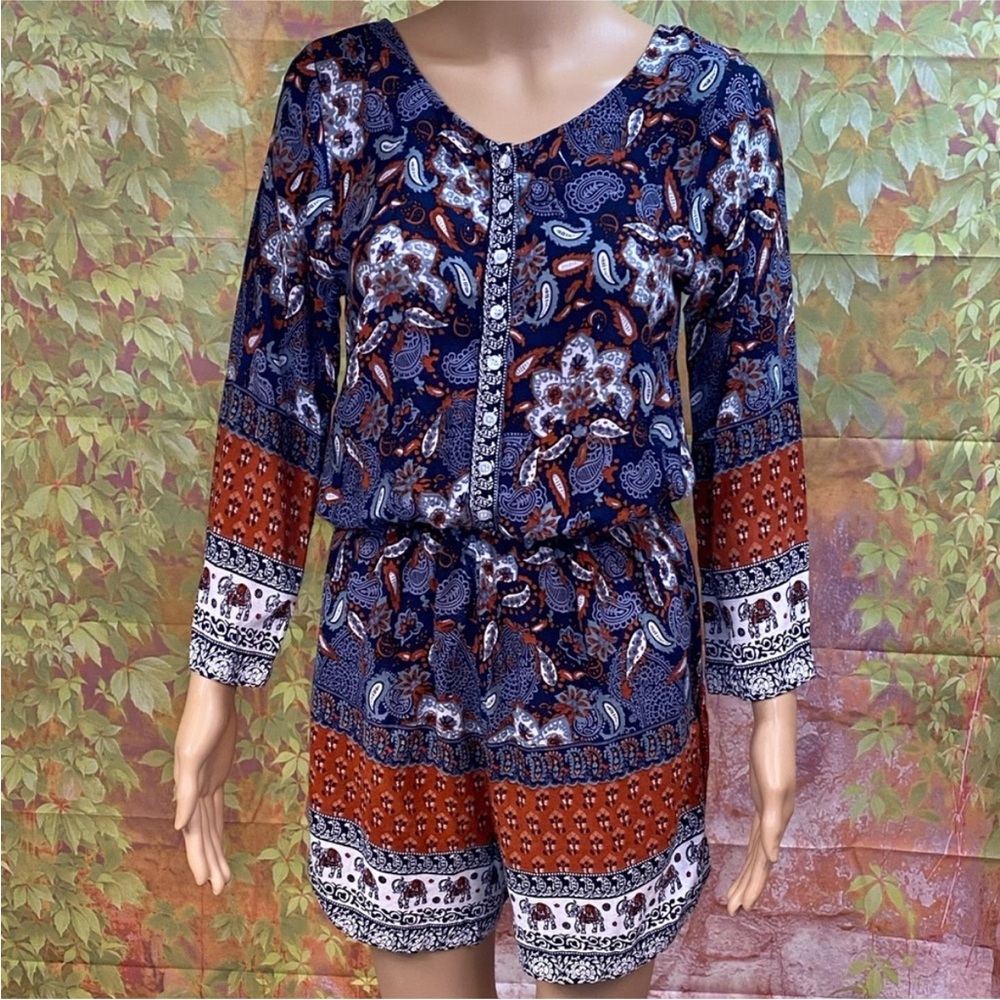 Rachael & Chloe Bohemian Paisley Print Romper